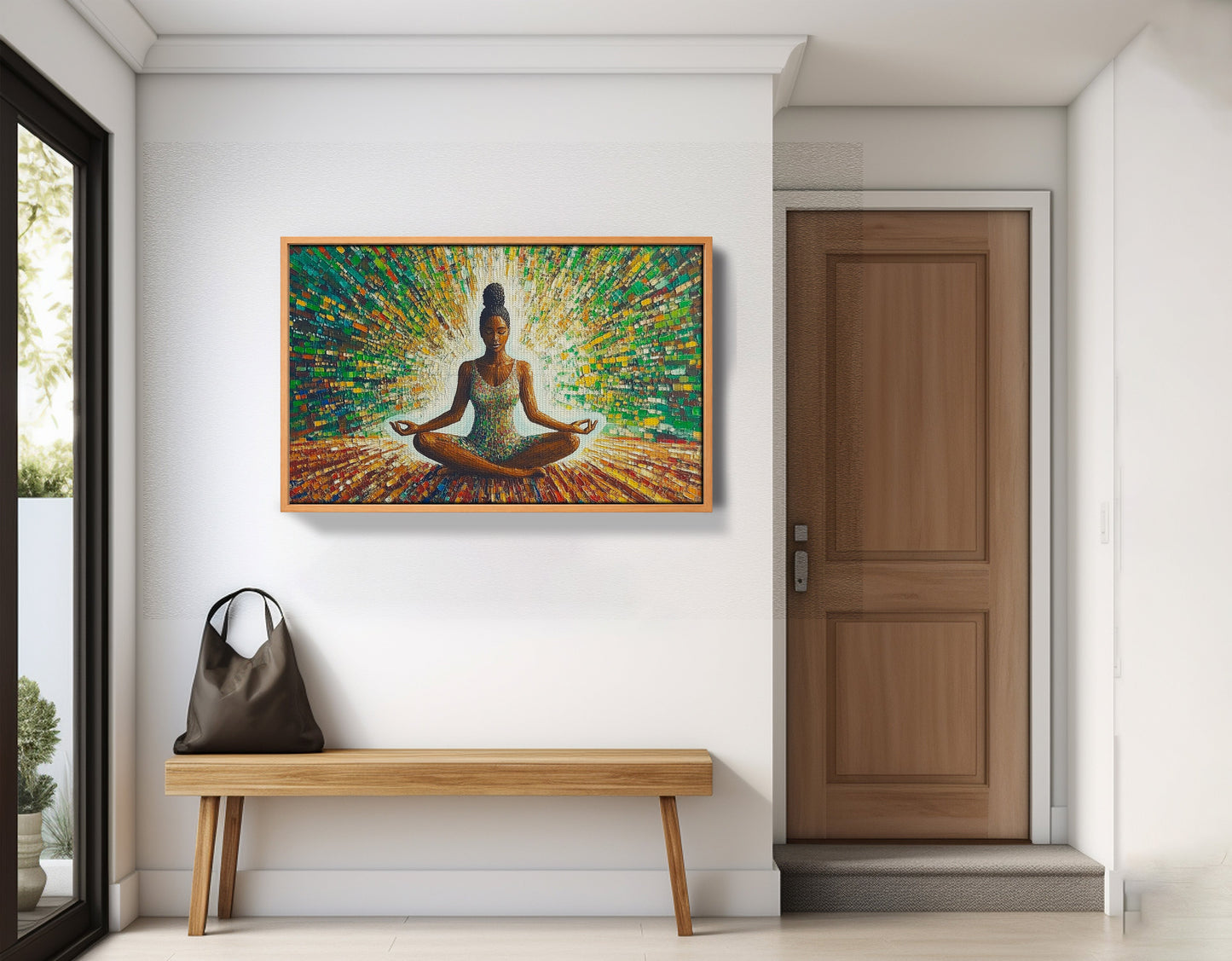 Black Woman Green Meditation African American wall art view 47