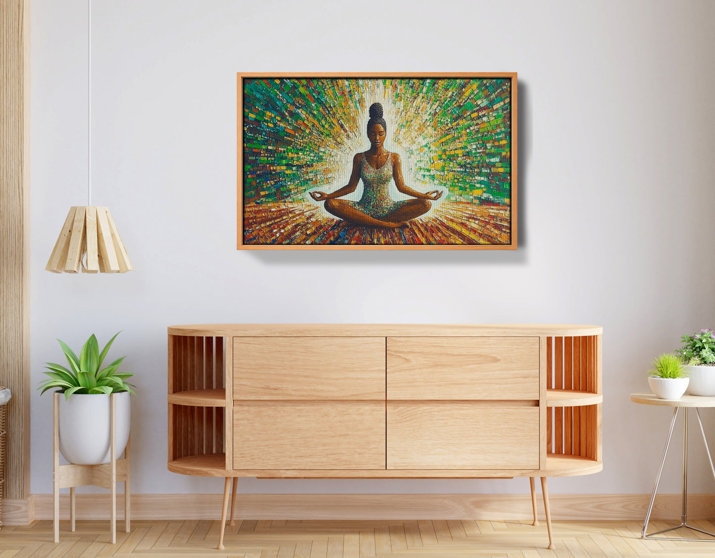 Black Woman Green Meditation African American wall art view 44