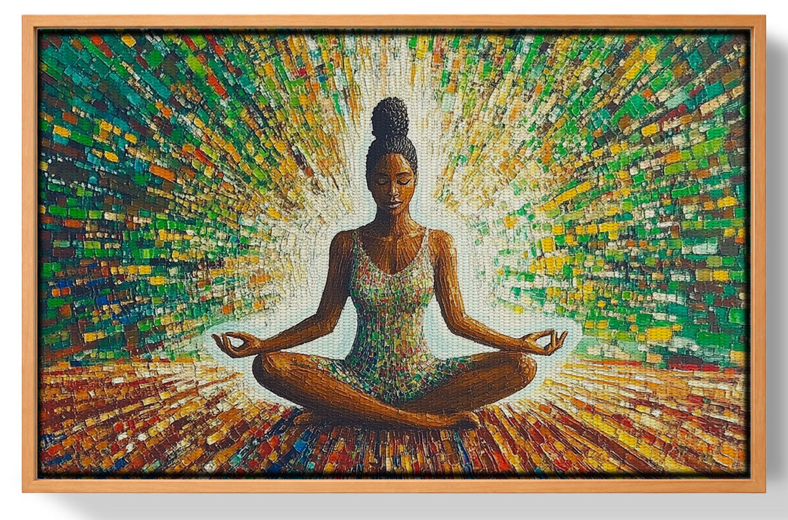 Black Woman Green Meditation African American wall art view 43