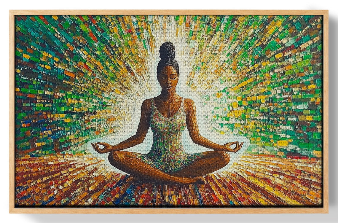 Black Woman Green Meditation African American wall art view 49