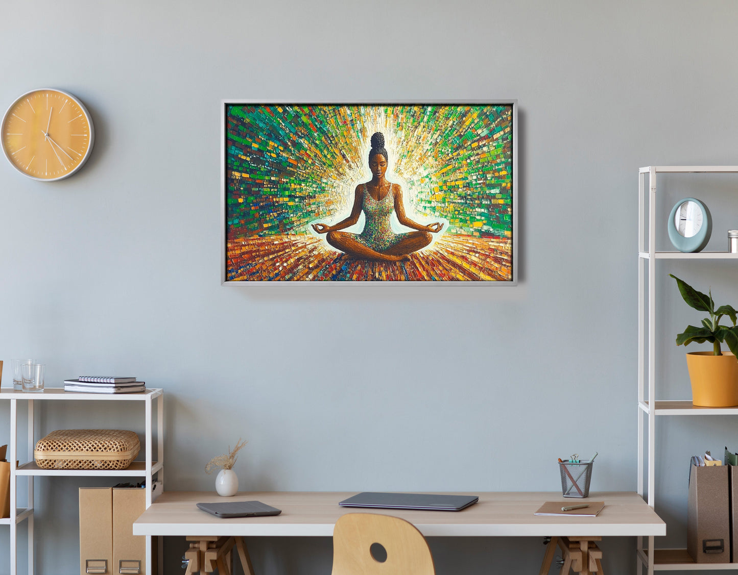 Black Woman Green Meditation African American wall art view 60