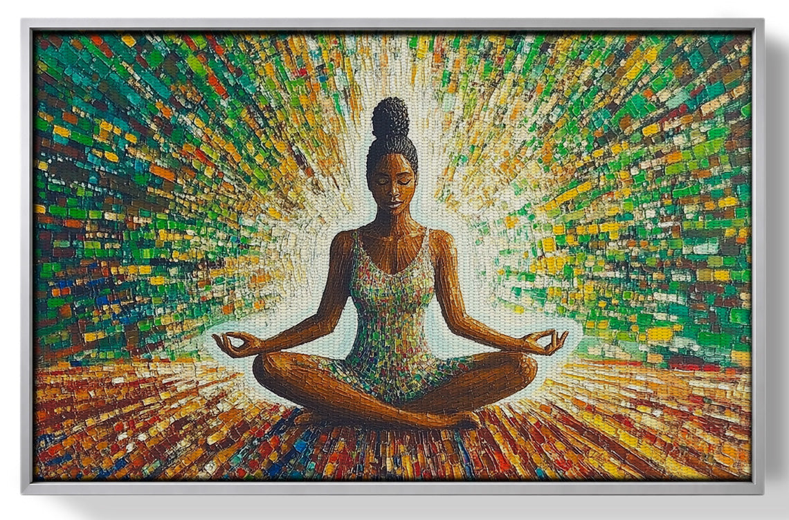 Black Woman Green Meditation African American wall art view 55
