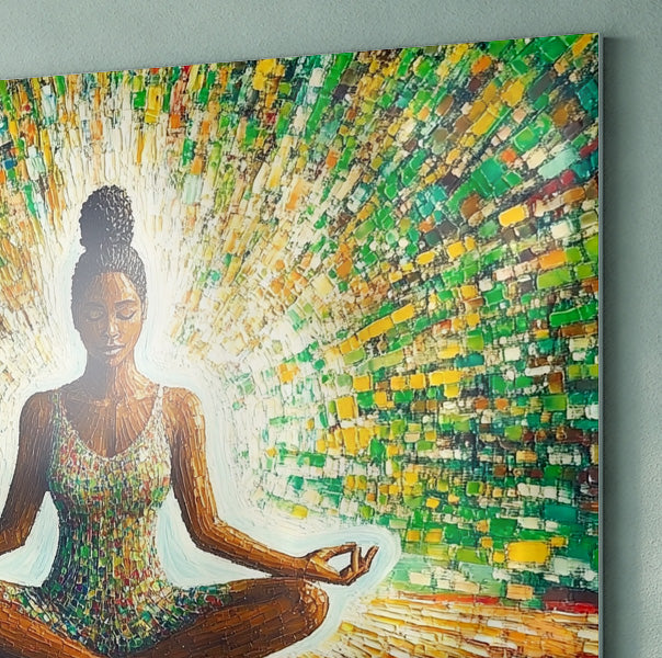 Black Woman Green Meditation African American wall art view 22