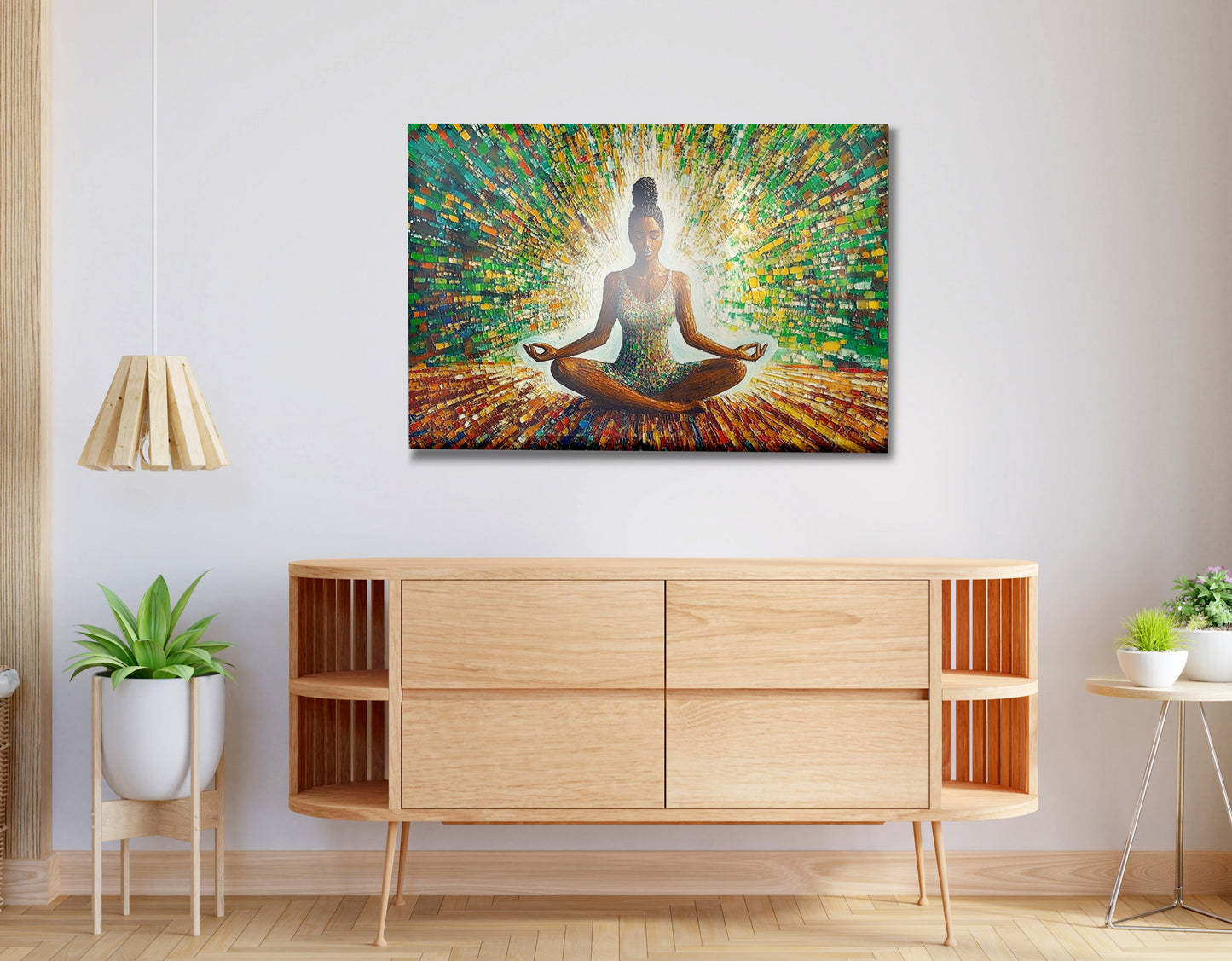 Black Woman Green Meditation African American wall art view 20