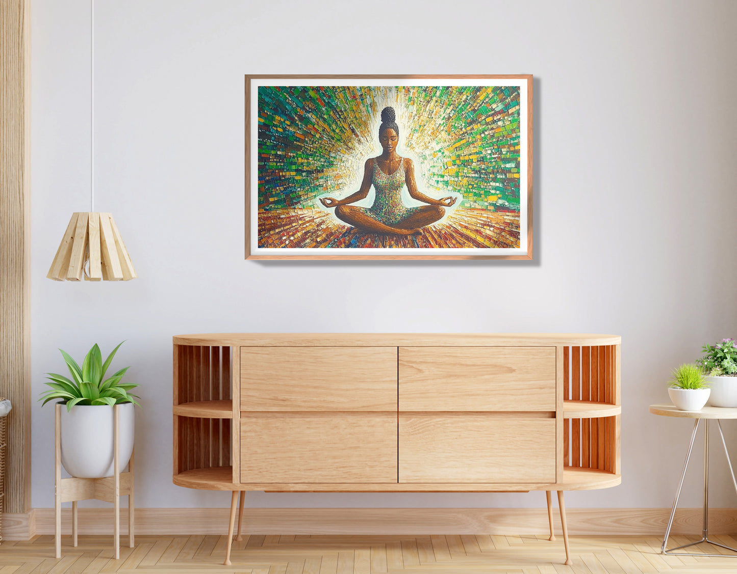 Black Woman Green Meditation African American wall art view 80