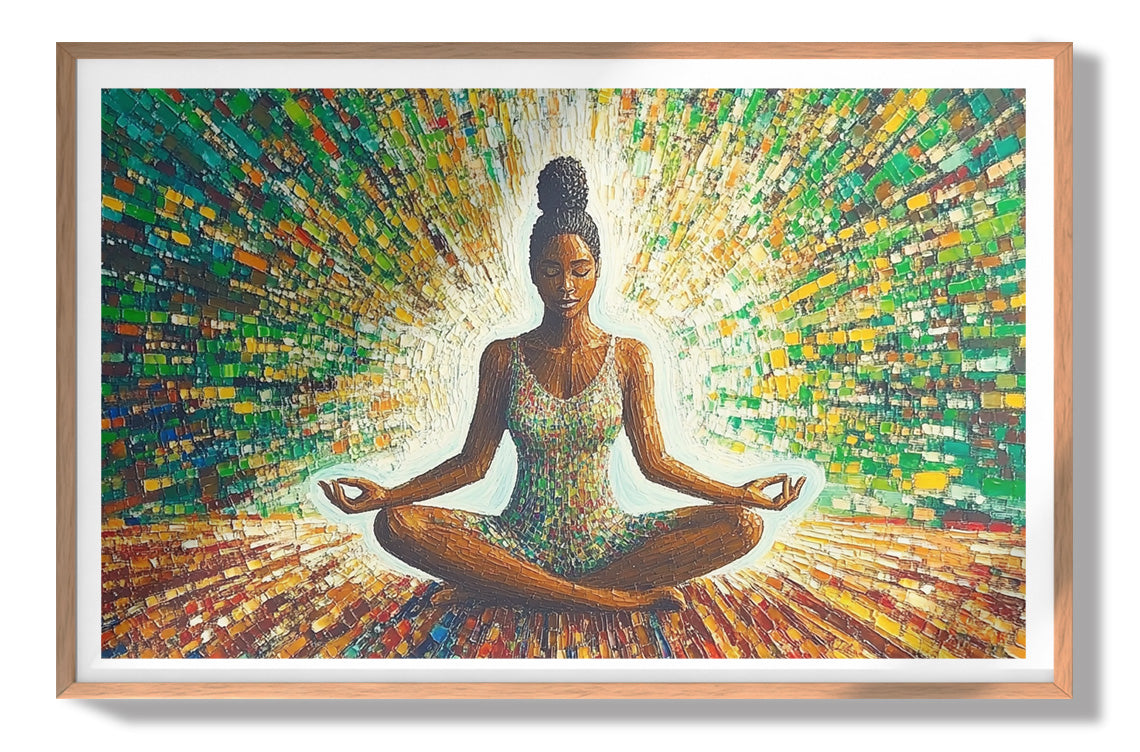 Black Woman Green Meditation African American wall art view 79