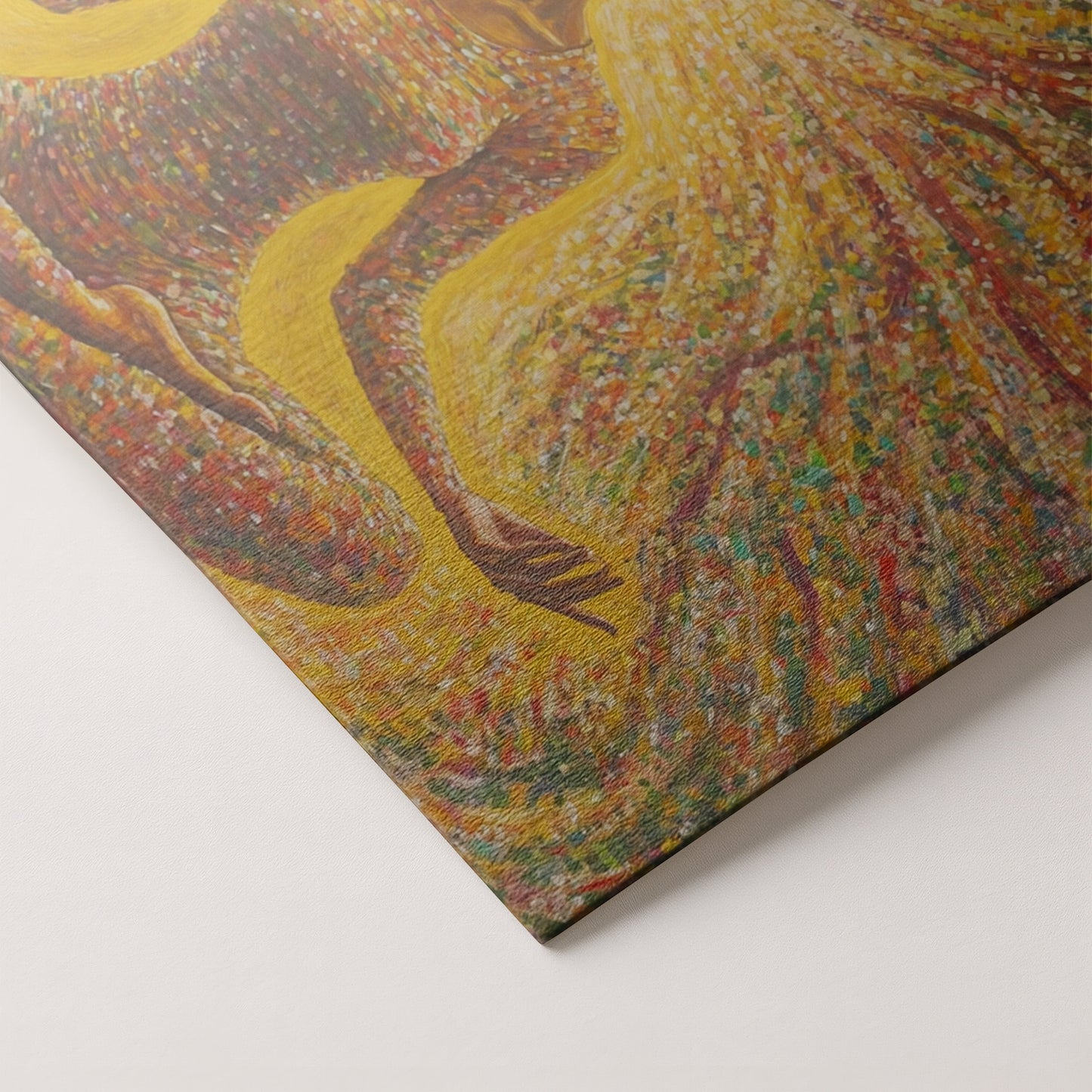 Golden Black Woman Meditation African American wall art artwork by MoomZee Artwork