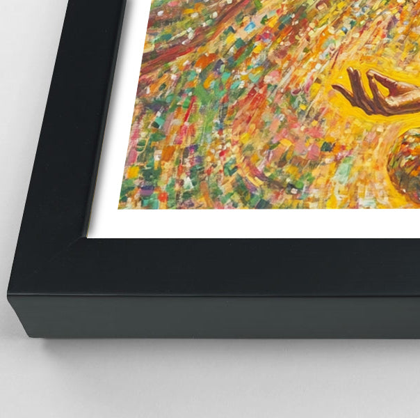Golden Black Woman Meditation African American wall art view 70