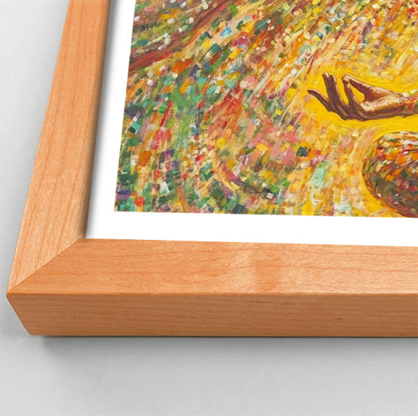 Golden Black Woman Meditation African American wall art view 82