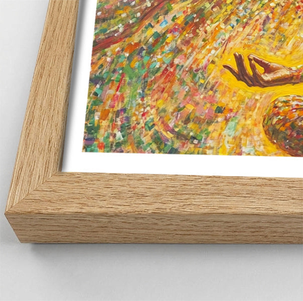 Golden Black Woman Meditation African American wall art view 76