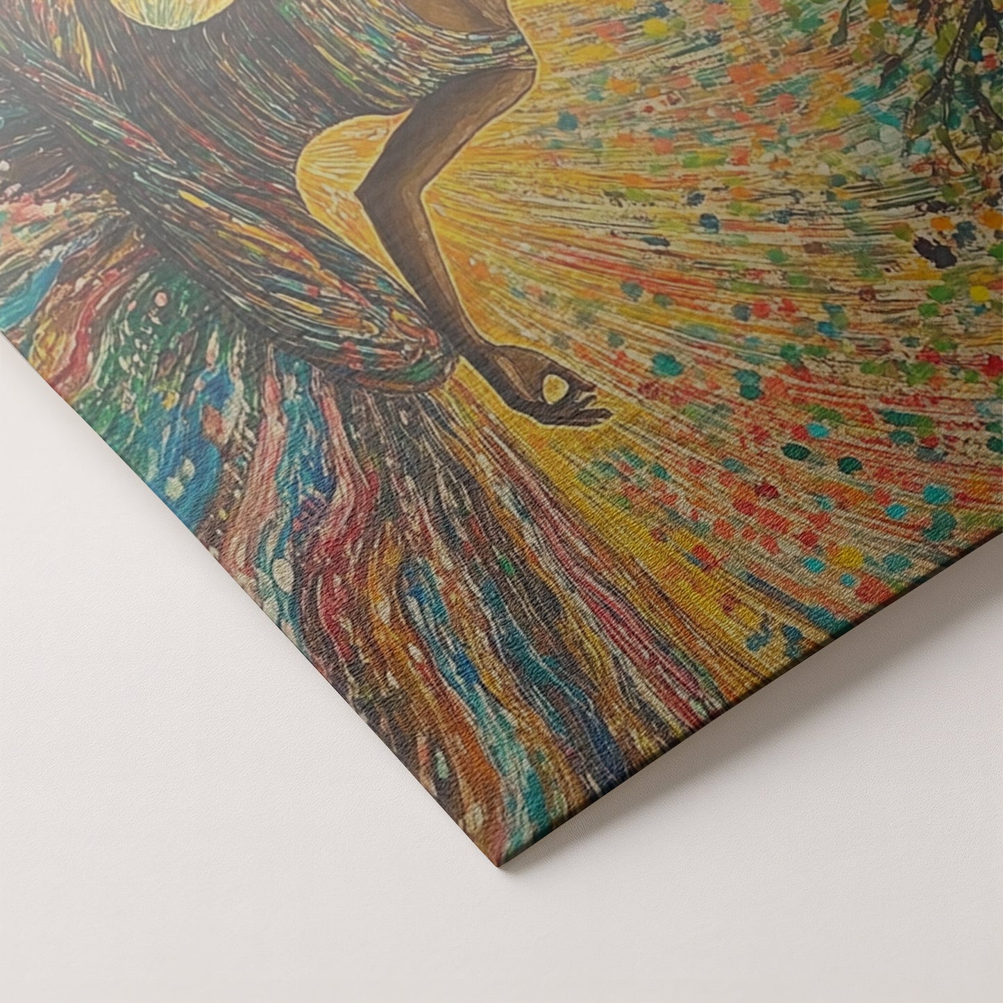 Black Woman Colorful Meditation African American wall art artwork by MoomZee Artwork