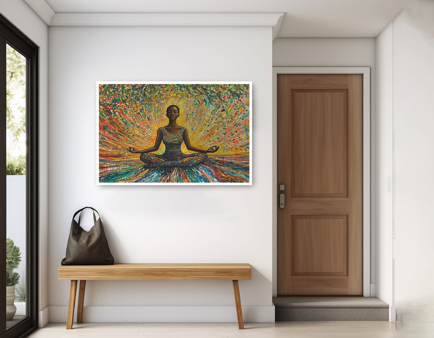 Black Woman Colorful Meditation African American wall art home decor view