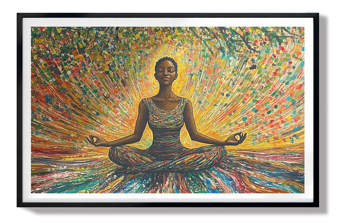 Black Woman Colorful Meditation African American wall art view 67
