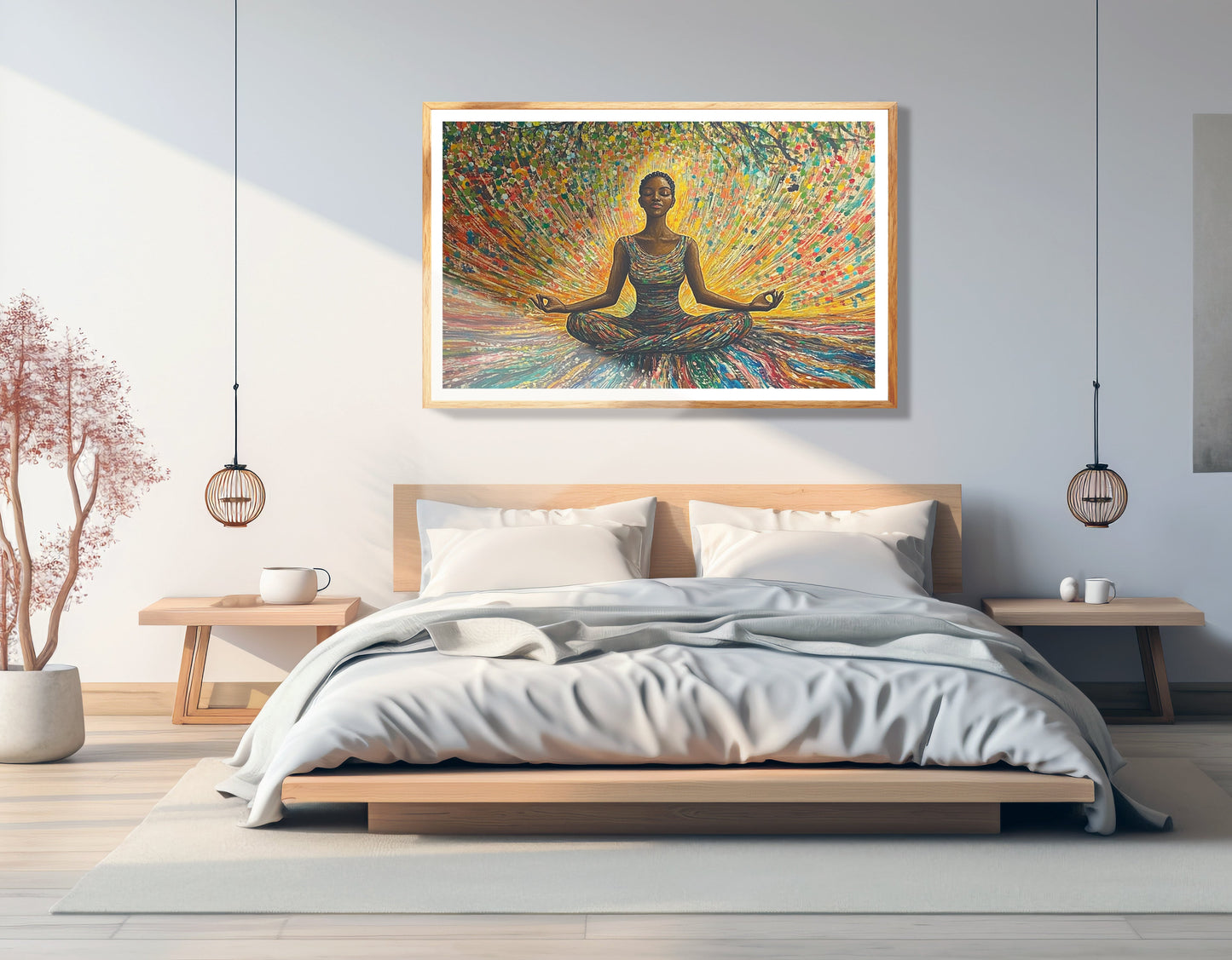 Black Woman Colorful Meditation African American wall art view 75