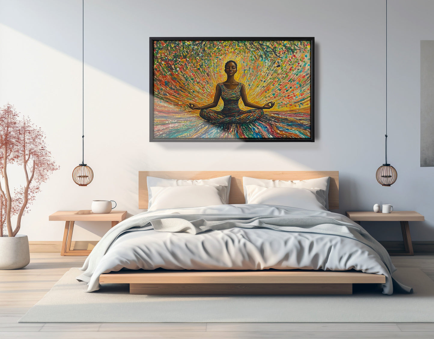 Black Woman Colorful Meditation African American wall art view 27