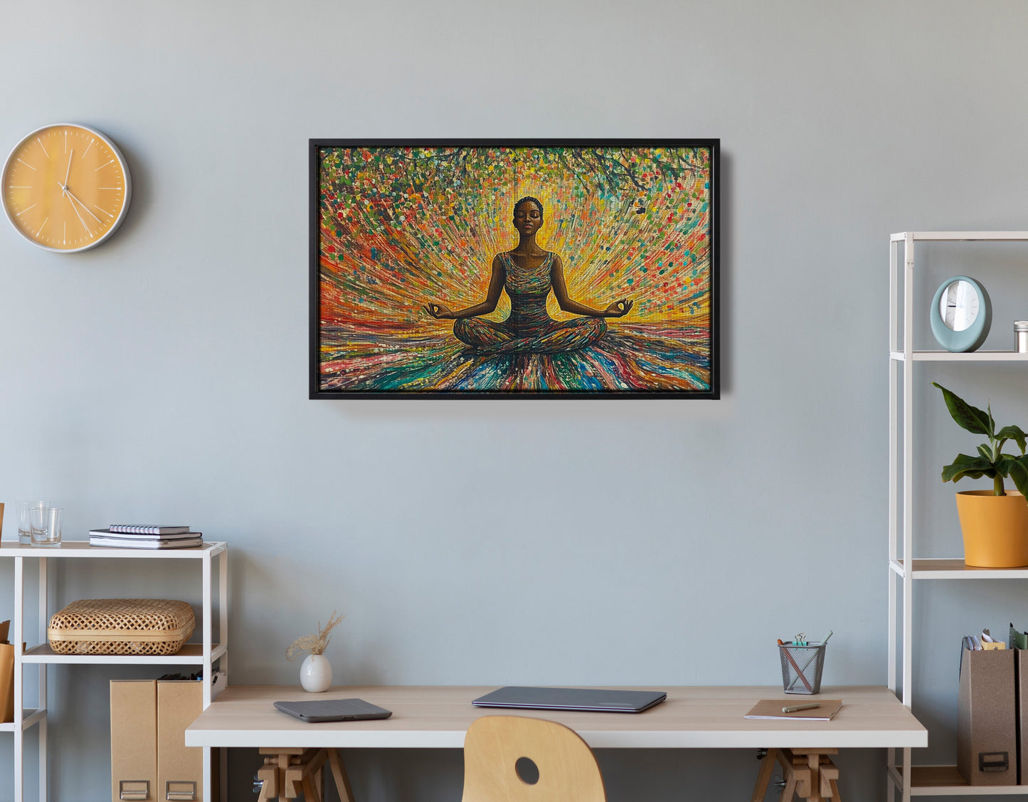 Black Woman Colorful Meditation African American wall art view 30