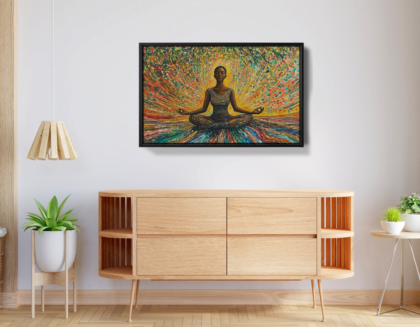 Black Woman Colorful Meditation African American wall art view 26