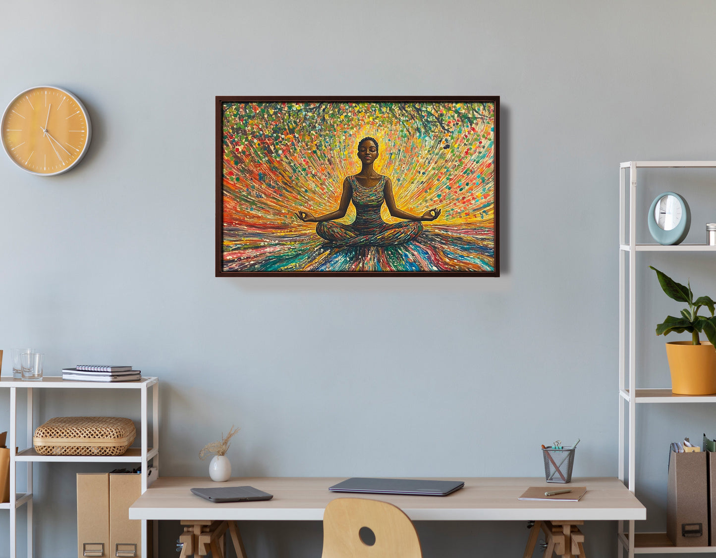 Black Woman Colorful Meditation African American wall art view 36