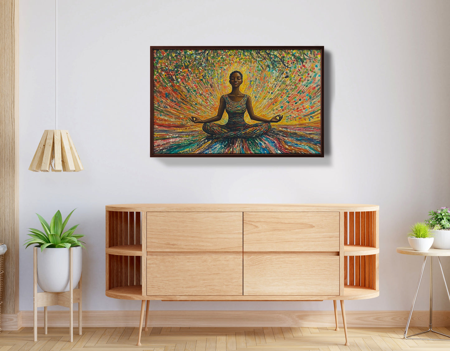 Black Woman Colorful Meditation African American wall art view 32