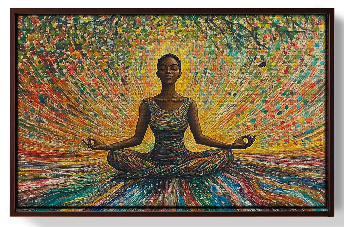 Black Woman Colorful Meditation African American wall art view 31