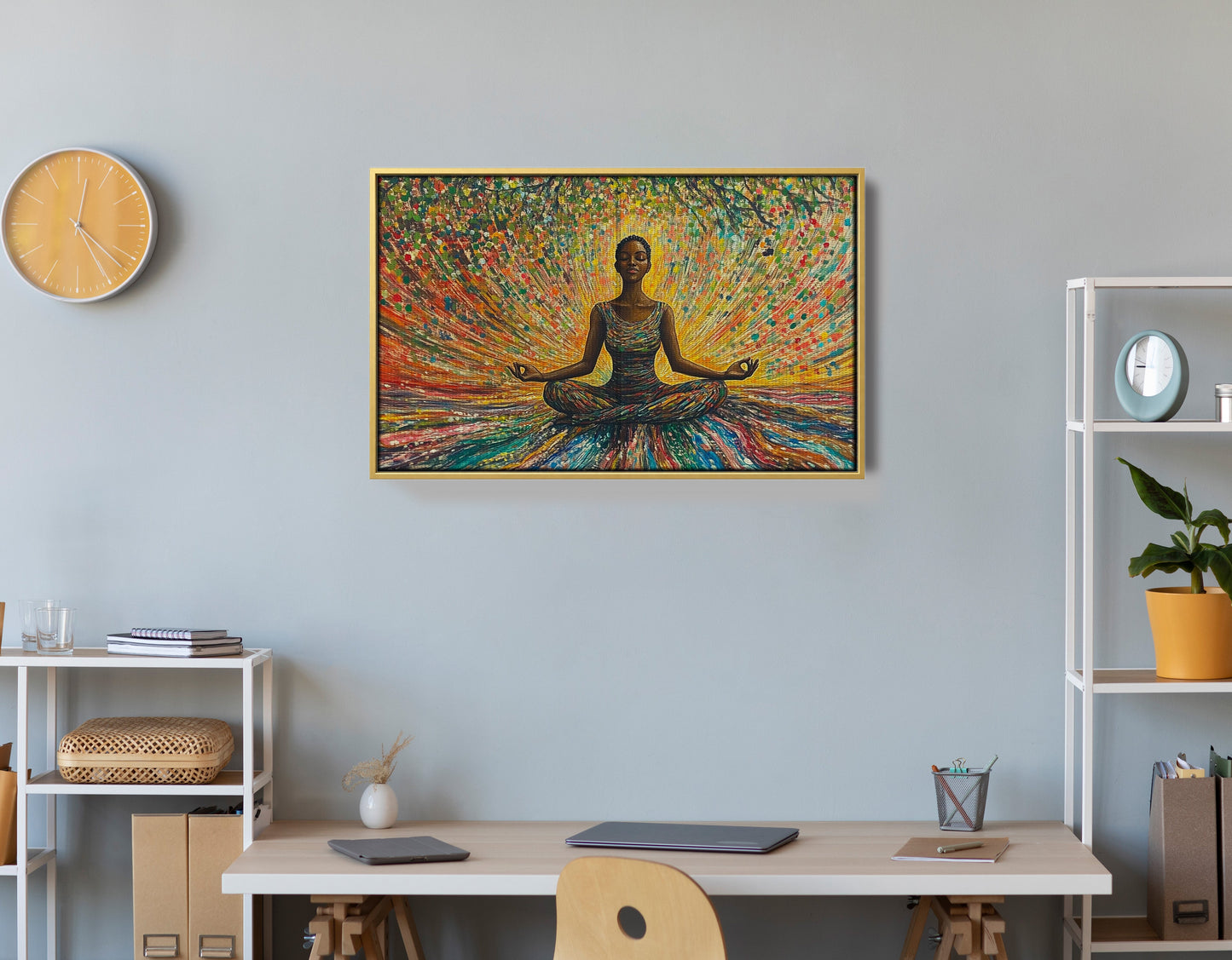 Black Woman Colorful Meditation African American wall art view 42