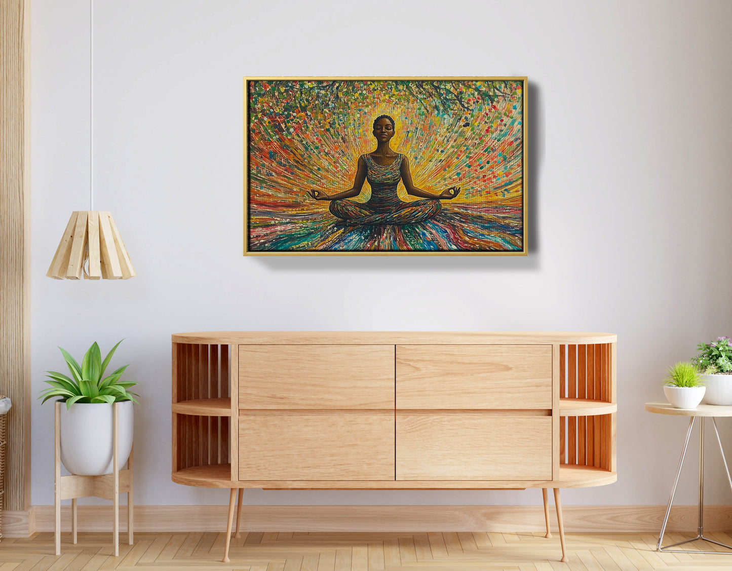 Black Woman Colorful Meditation African American wall art view 38