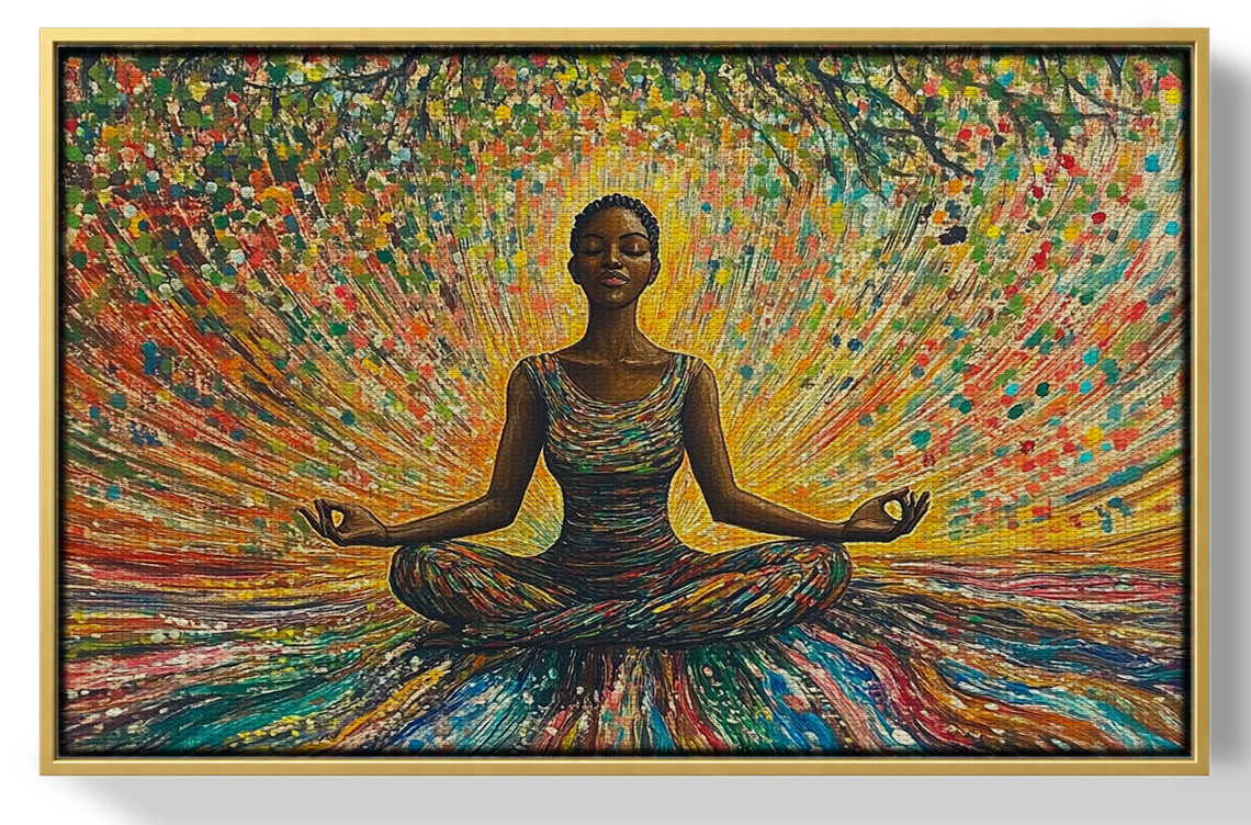 Black Woman Colorful Meditation African American wall art view 37