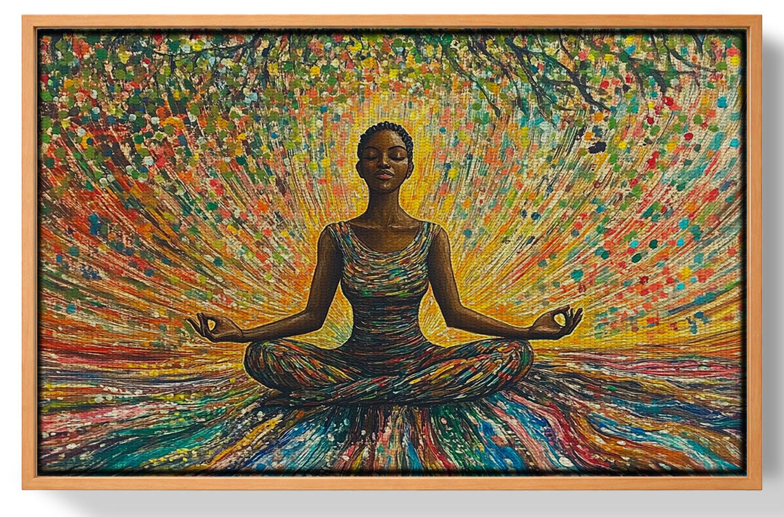 Black Woman Colorful Meditation African American wall art view 43