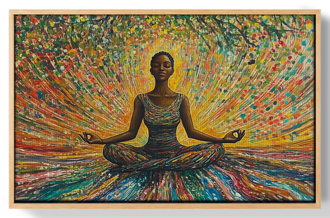 Black Woman Colorful Meditation African American wall art view 49