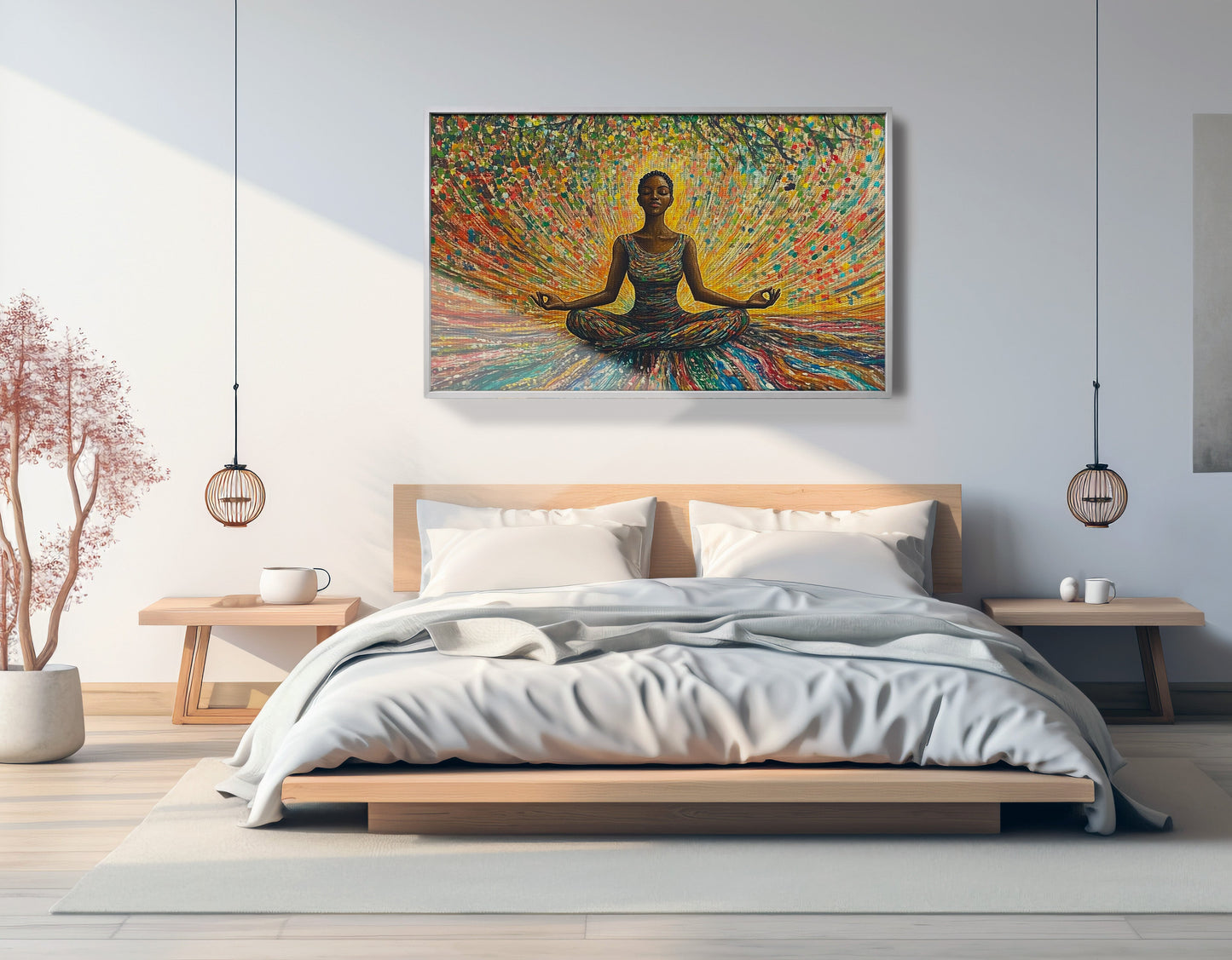 Black Woman Colorful Meditation African American wall art view 57