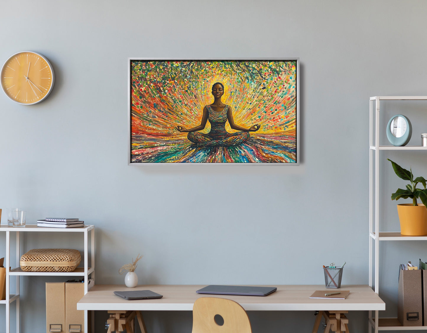 Black Woman Colorful Meditation African American wall art view 60