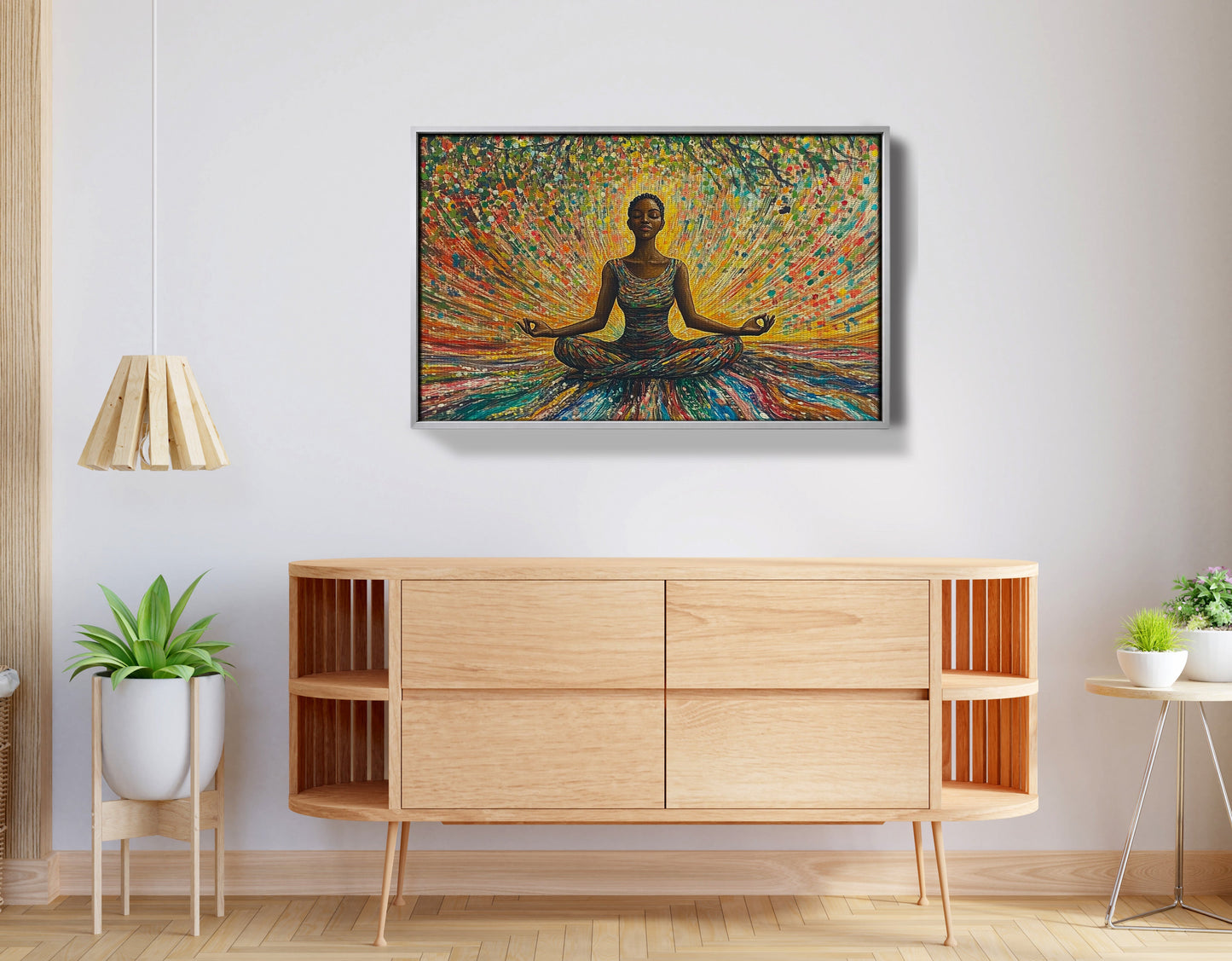 Black Woman Colorful Meditation African American wall art view 56
