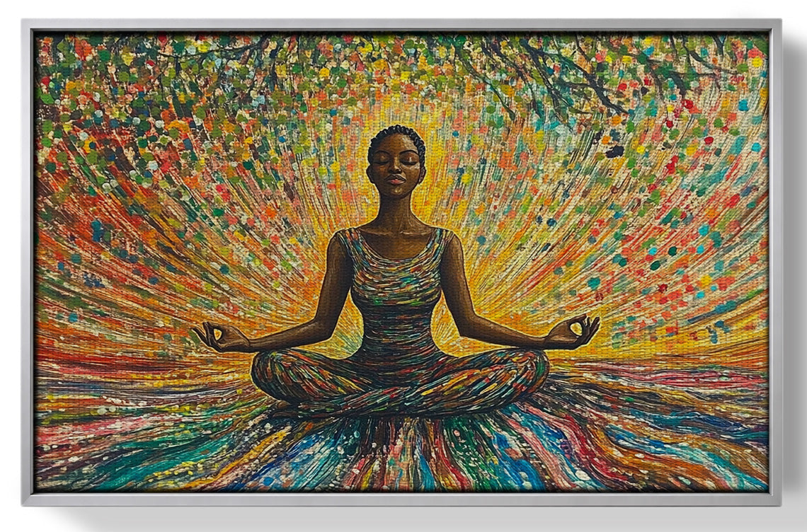Black Woman Colorful Meditation African American wall art view 55