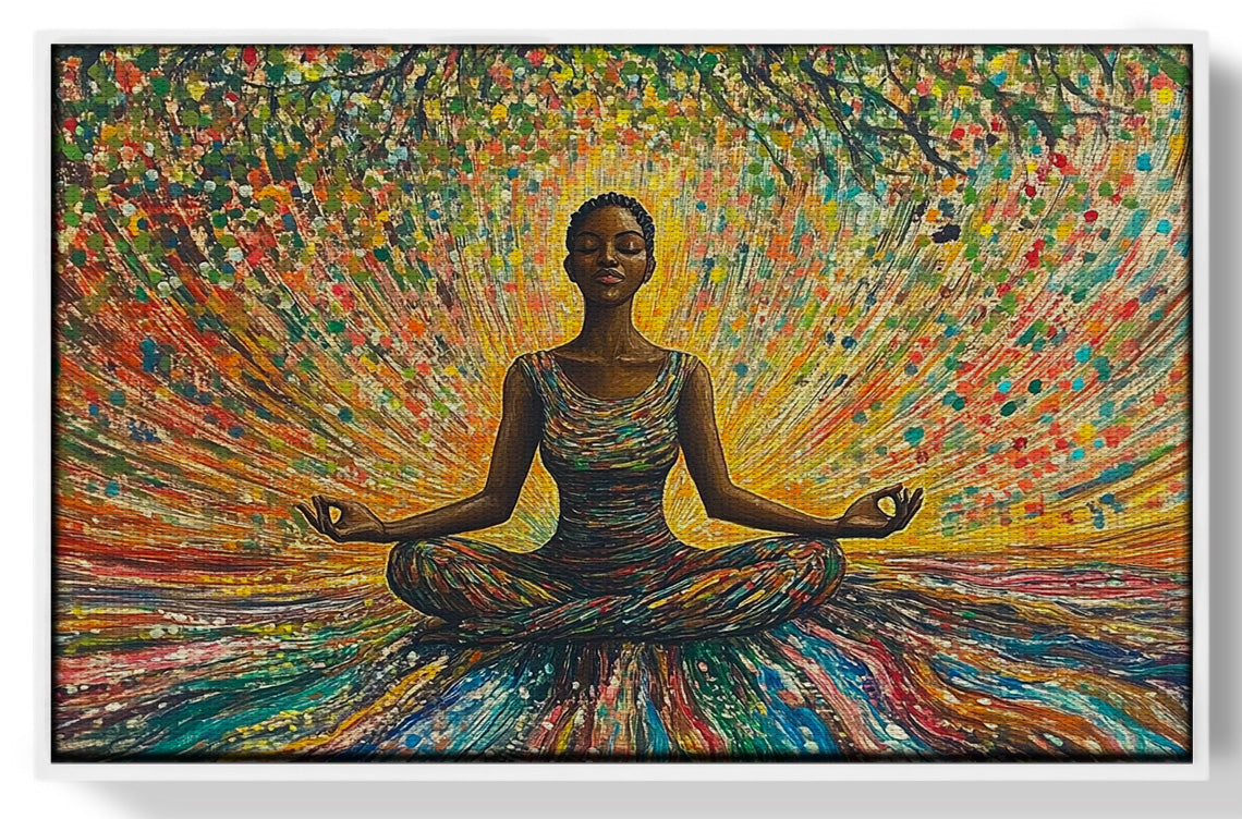 Black Woman Colorful Meditation African American wall art view 61