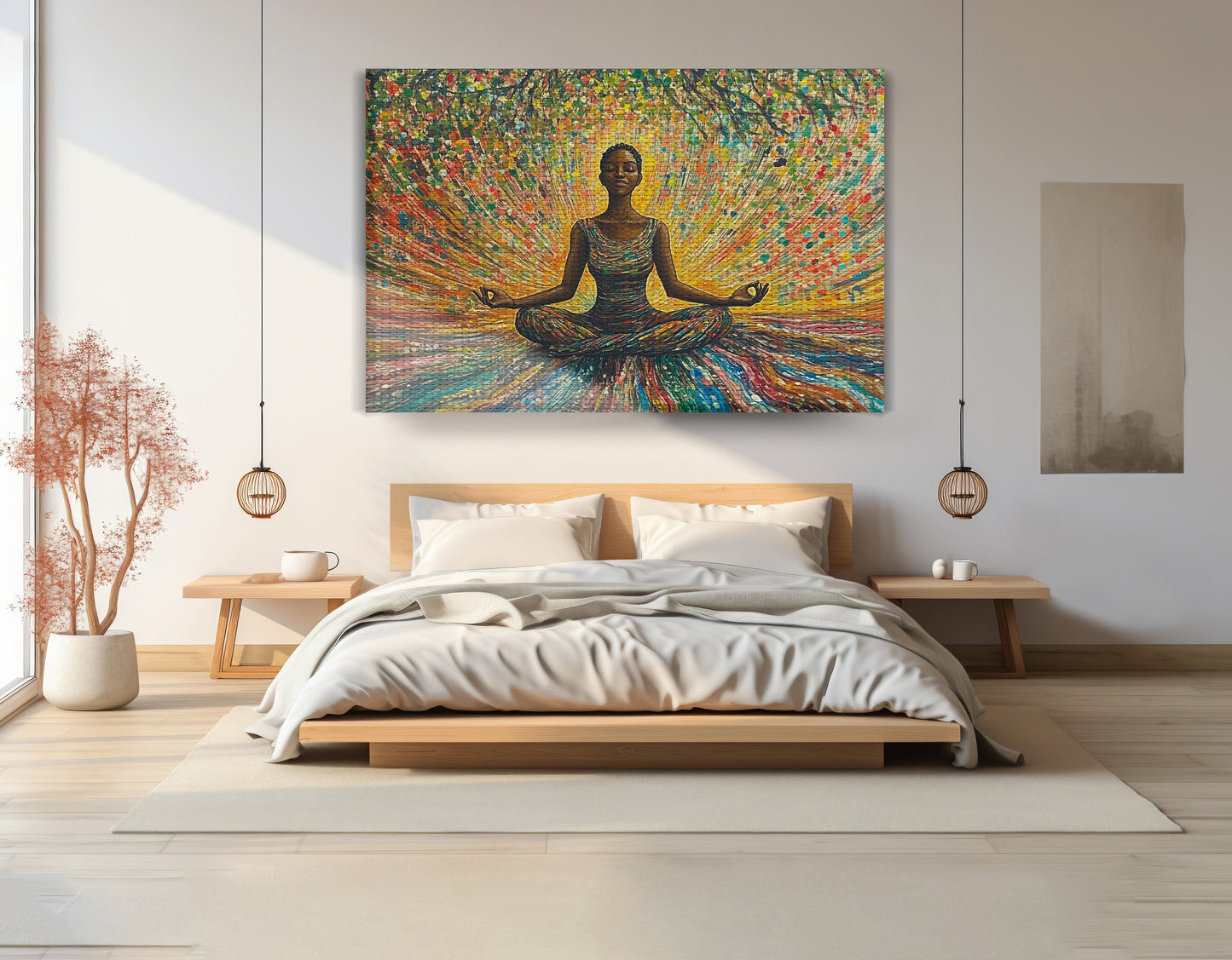 Black Woman Colorful Meditation African American wall art view 15