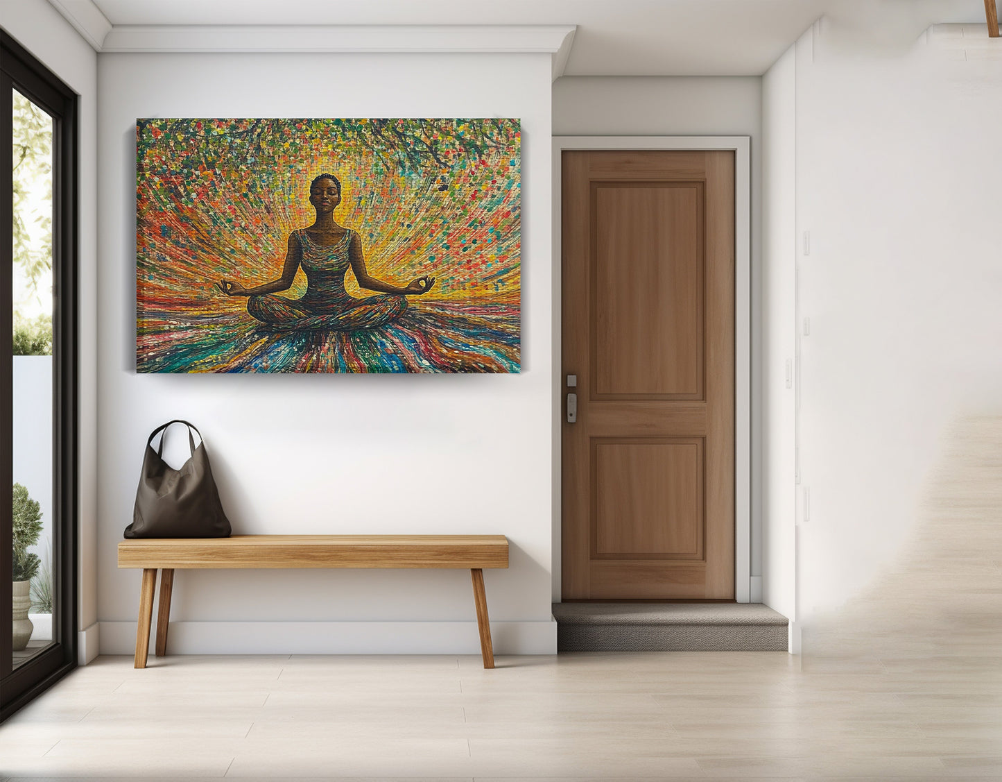 Black Woman Colorful Meditation African American wall art view 17