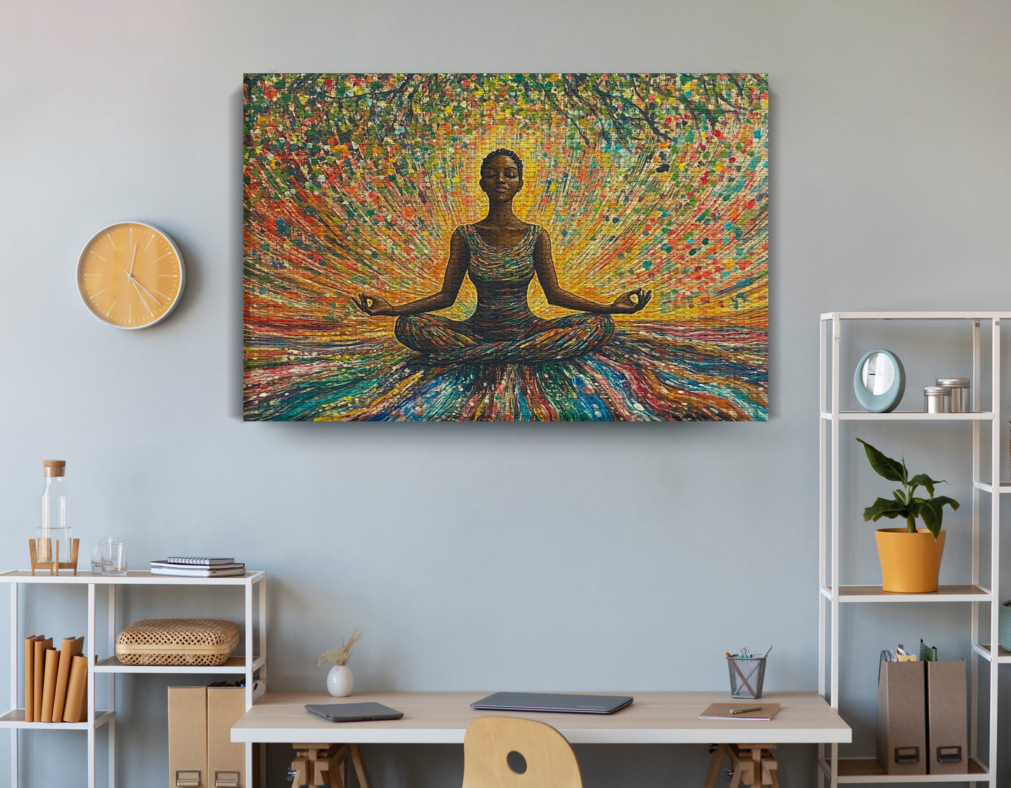 Black Woman Colorful Meditation African American wall art view 18