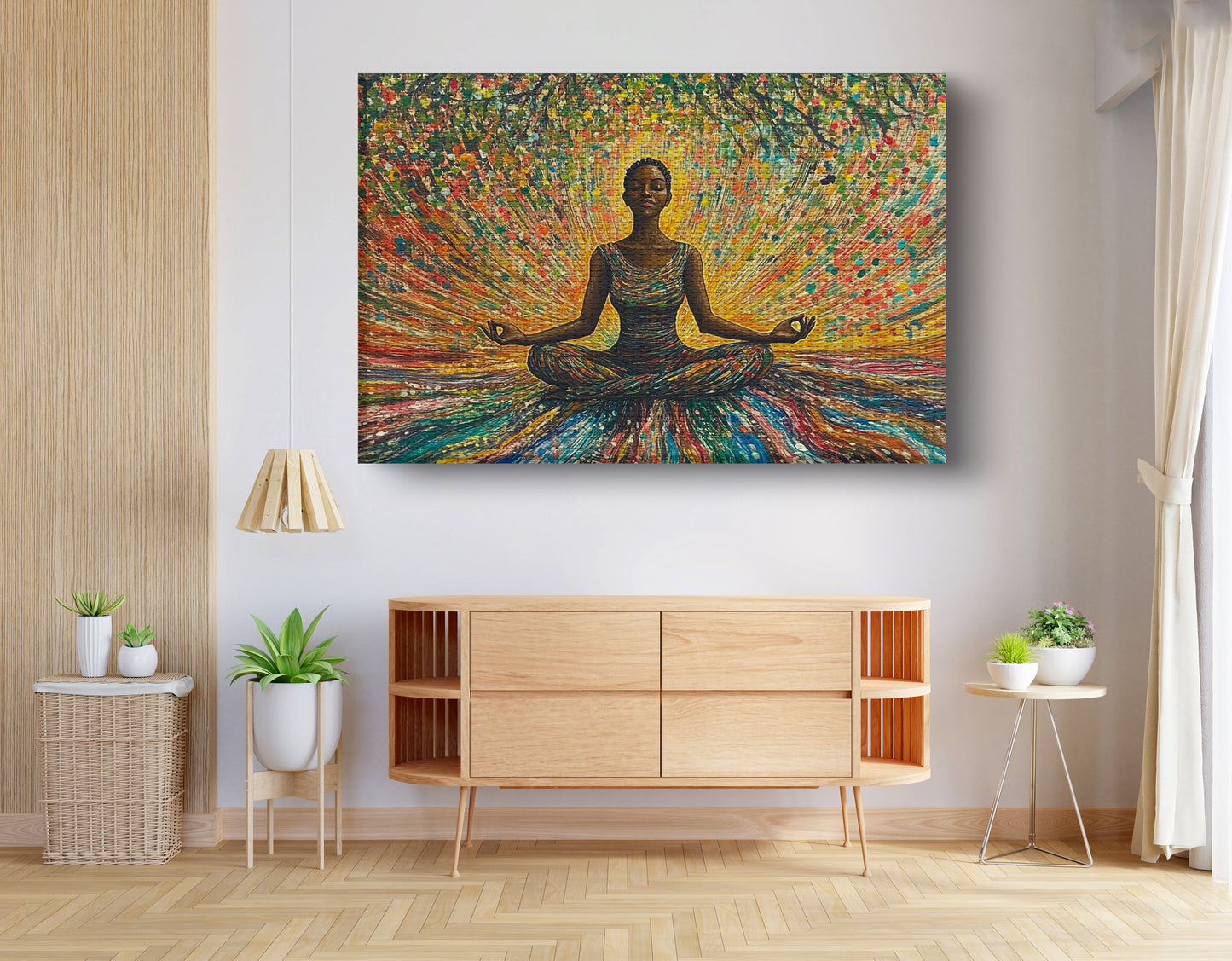 Black Woman Colorful Meditation African American wall art view 14