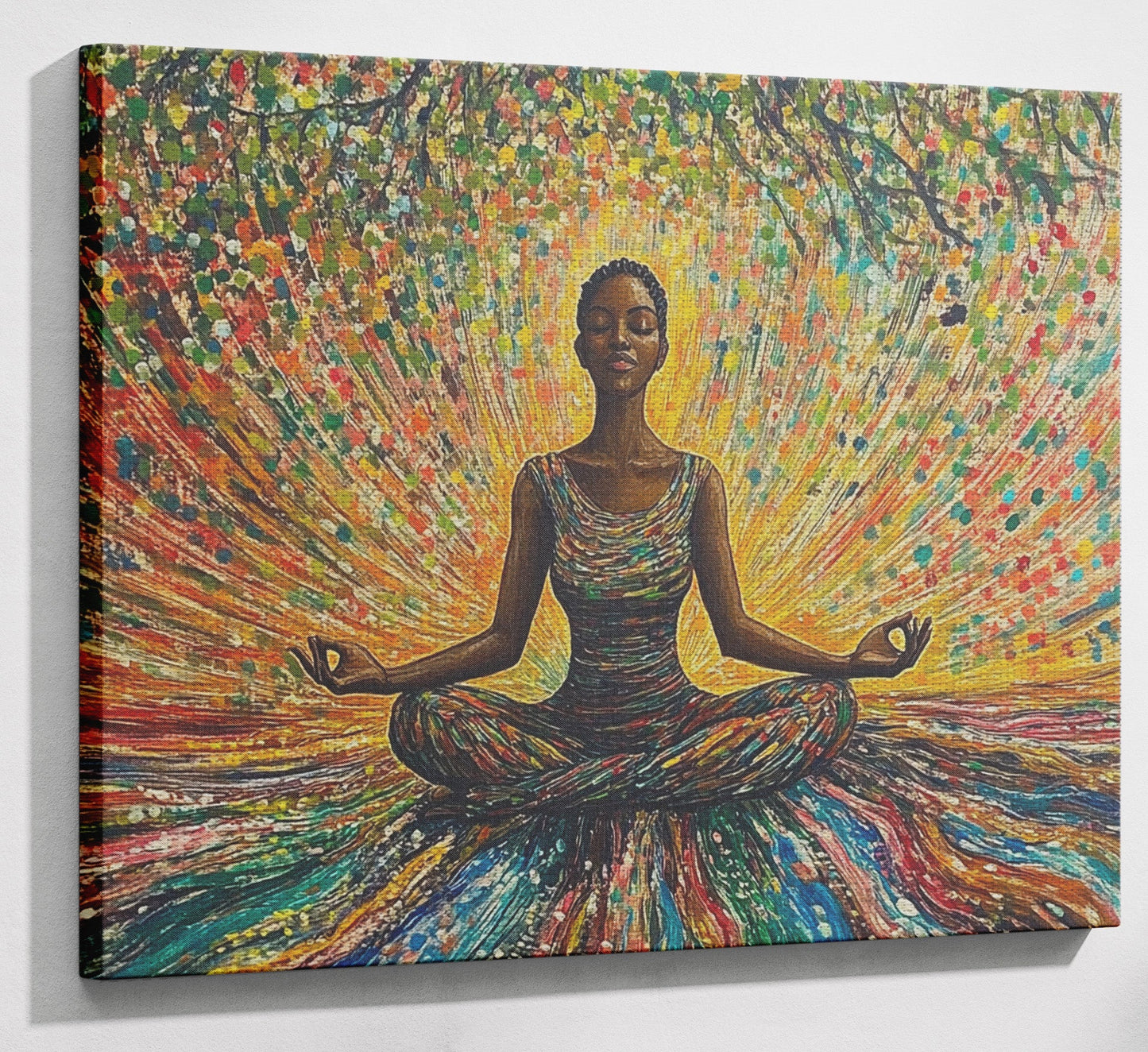Black Woman Colorful Meditation African American wall art view 13