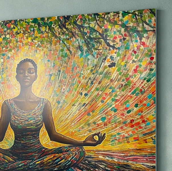 Black Woman Colorful Meditation African American wall art view 22