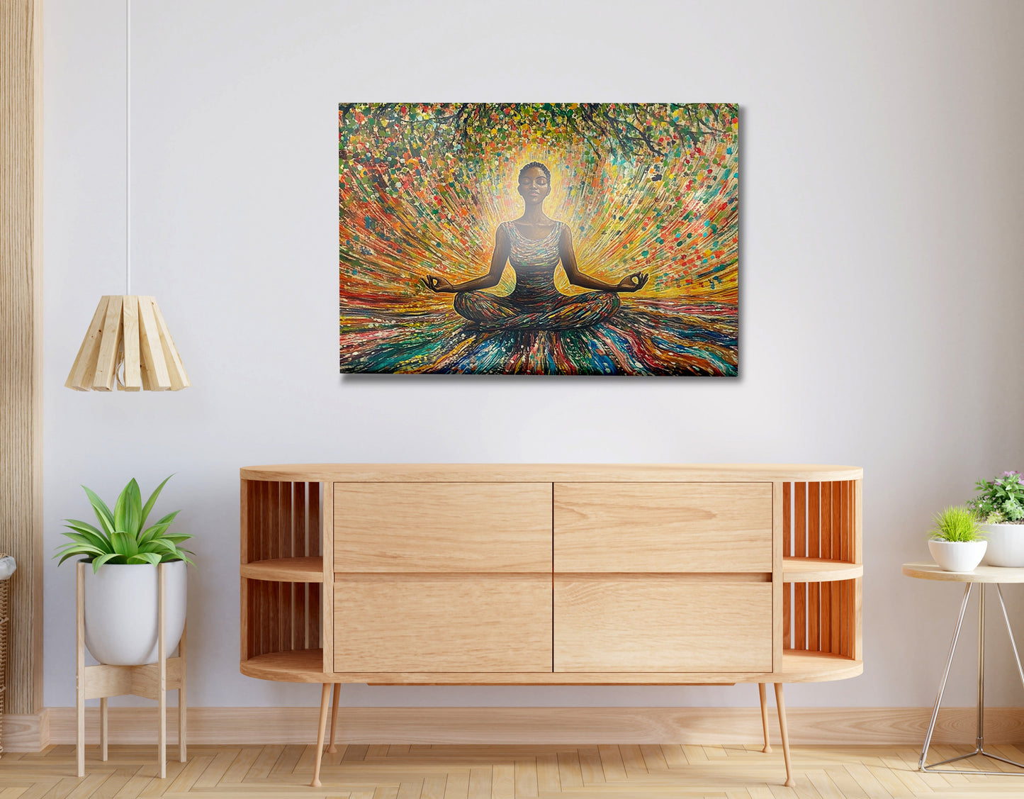 Black Woman Colorful Meditation African American wall art view 20