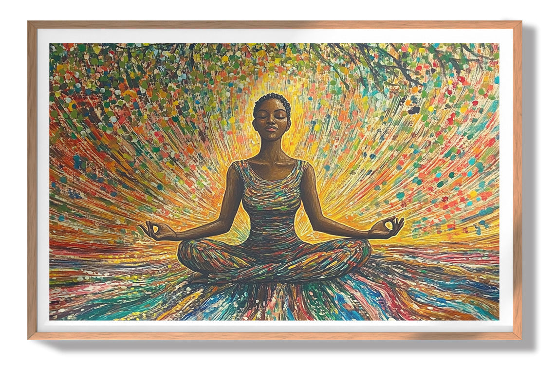 Black Woman Colorful Meditation African American wall art view 79