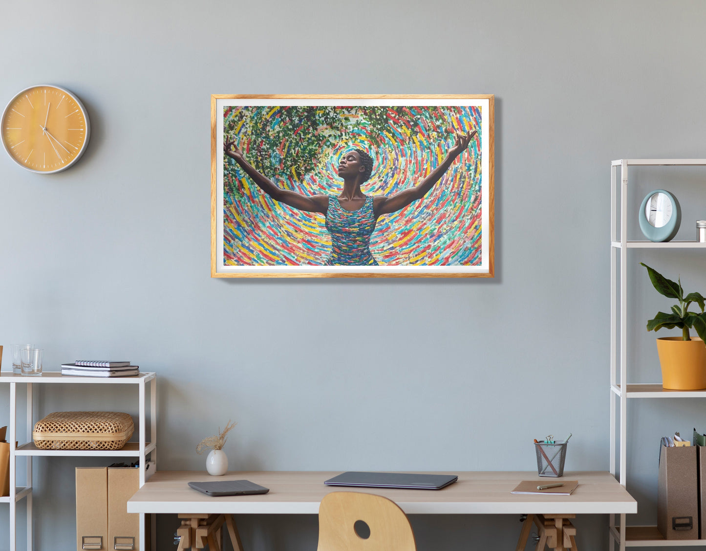 Black Woman Colorful Meditation African American wall art view 78