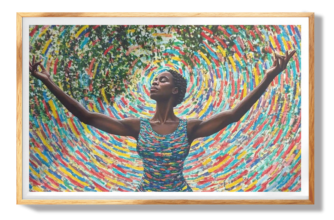 Black Woman Colorful Meditation African American wall art view 73