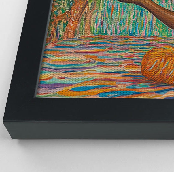 Black Woman Orange Yoga African American wall art view 28