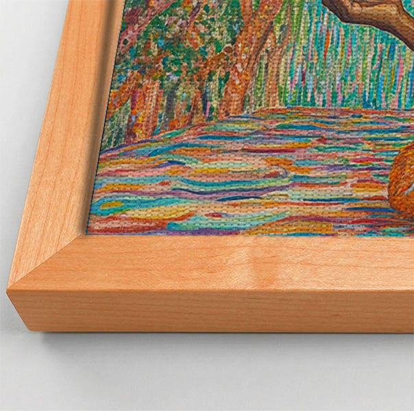 Black Woman Orange Yoga African American wall art view 46