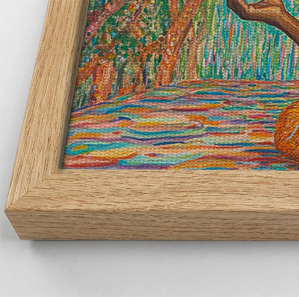 Black Woman Orange Yoga African American wall art view 52