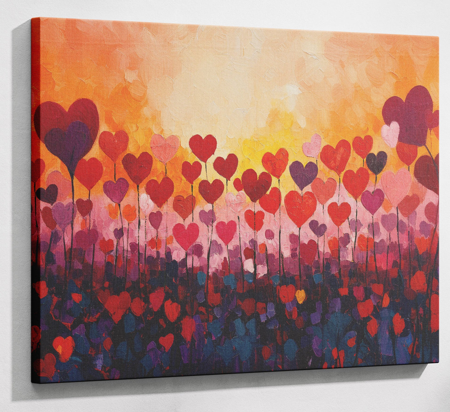 Love Heart Abstract Black African American abstract art canvas print with visible wall art format