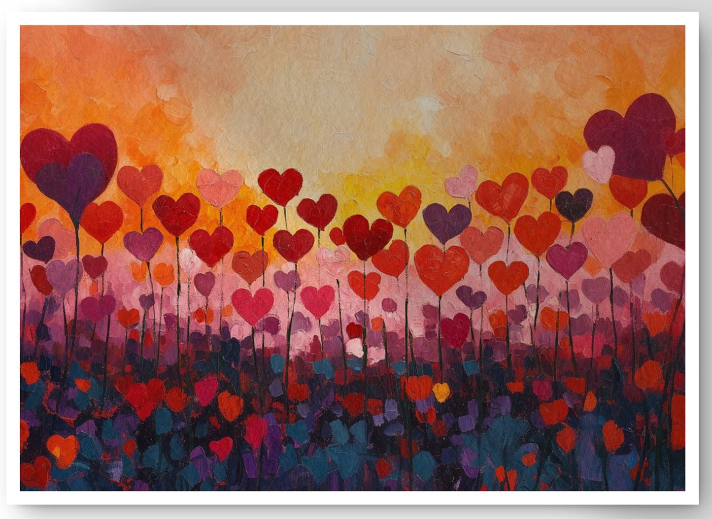 Love Heart Abstract Black African American abstract art canvas print by MoomZee Artwork