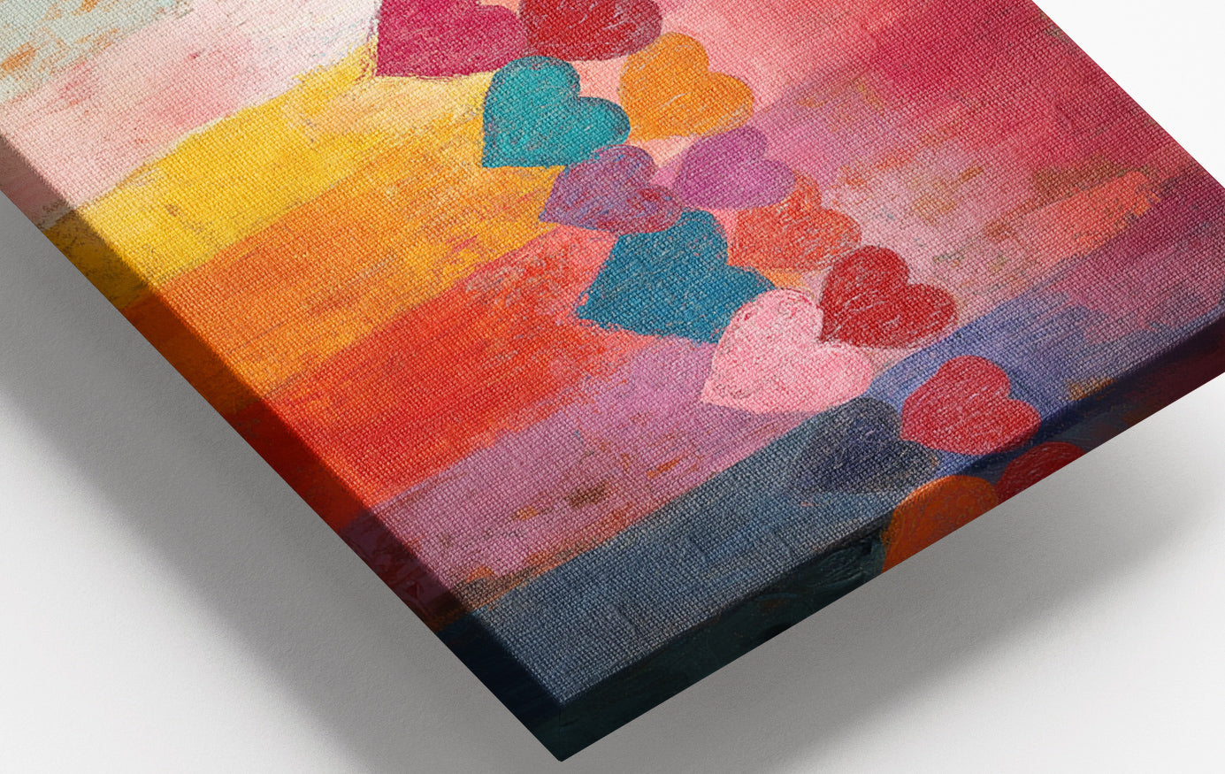 Close-up of Colorful Heart African American canvas print detail